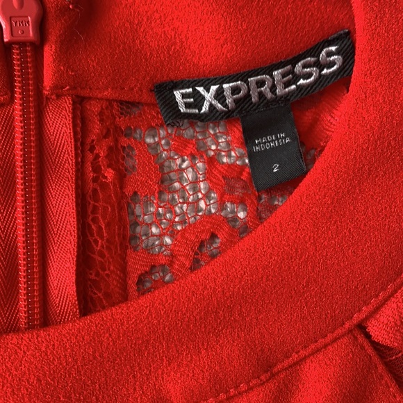 Red Lace Cocktail Dress - Picture 5 of 6